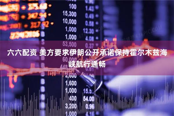 六六配资 美方要求伊朗公开承诺保持霍尔木兹海峡航行通畅
